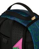 Sprayground 'DC Joker No Rules' backpack featuring bold Joker design with adjustable straps and multiple compartments.