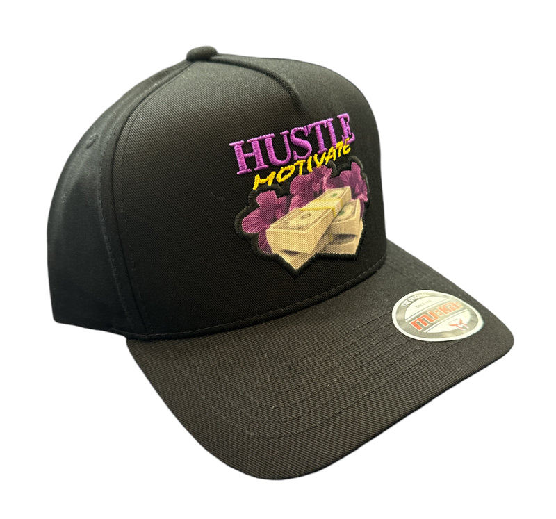 Muka 'Hustle Motivate' Snapback Hat (Black) S4430 - FRESH N FITTED