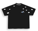 Red Letters "Fly Me To The Moon" Slightly Oversized T-Shirt in Black