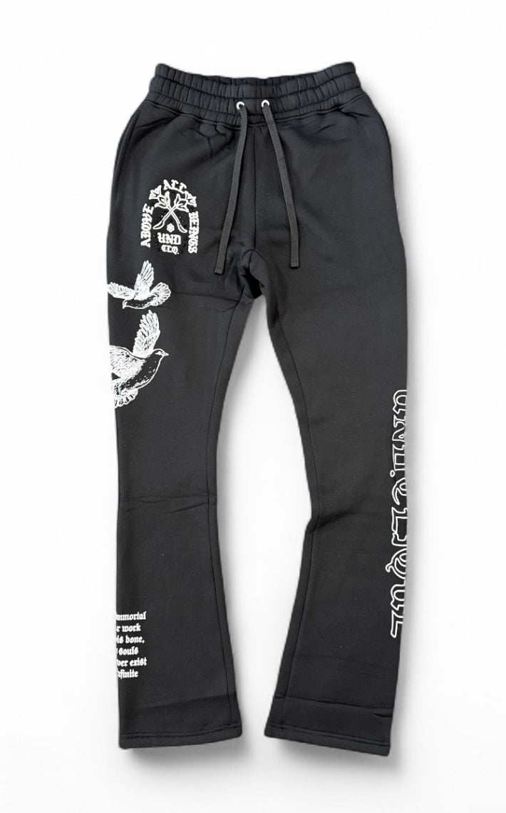 Highly Undrtd 'Above All' Stacked Joggers (Black) UF5204