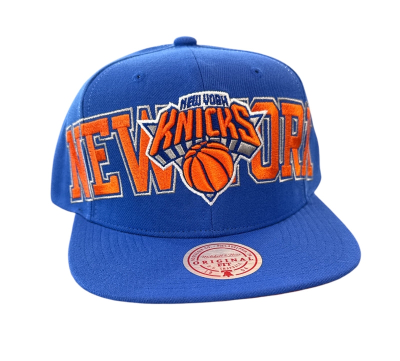 Mitchell & Ness 'New York Knicks' NBA Full Frontal Snap Back Hat (Blue) HHSS7646