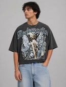 Papercut 'Redemption' Oversized Cropped Tee In Grey