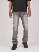 Kind Red 'Carpenter Rhinestone' Stacked Pants (Grey) KD2213
