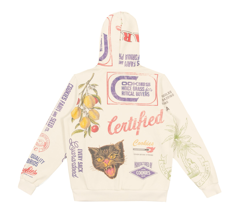 Cookies 'Cuban Link' All Over Pullover Hoodie (Cream) CM251HFC03 - FRESH N FITTED