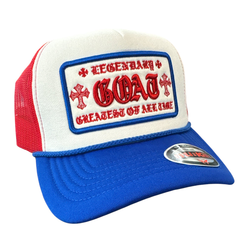 MUKA 'Goat' Trucker Hat (White/Royal) T5470