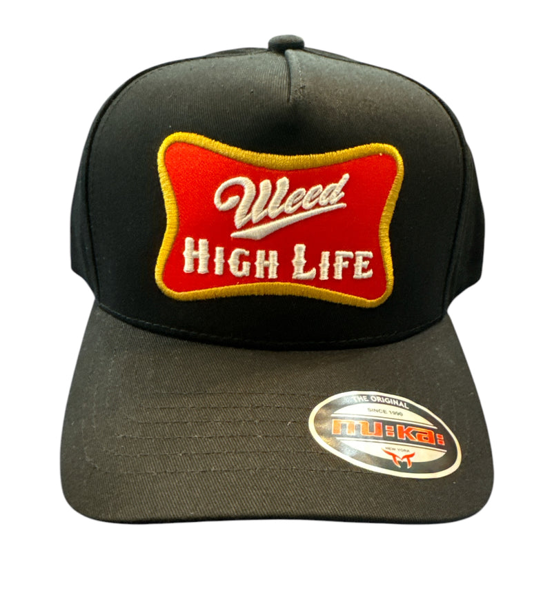 Muka 'Weed High Life' Snapback Hat (Black) S4437 - FRESH N FITTED