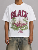 Black Label 'Tropical' T-Shirt In White