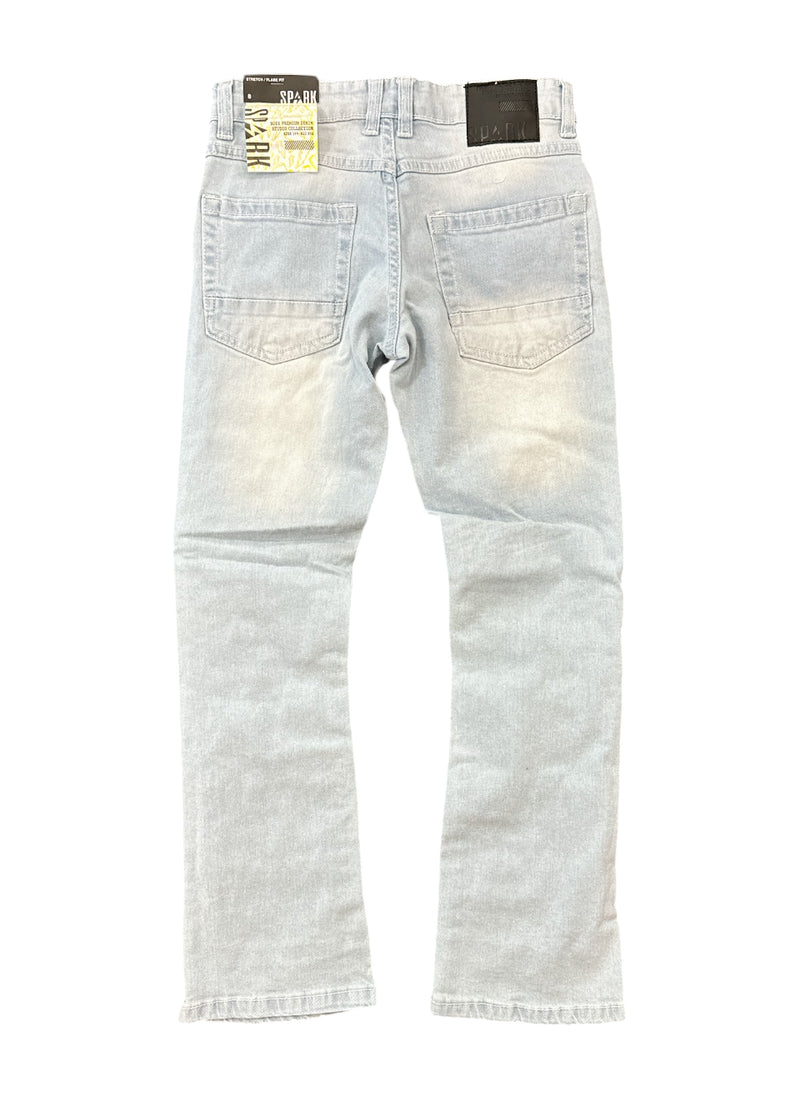 Spark Kids 'Rip & Repair' Stack Denim (Light Blue) K3016 - FRESH N FITTED