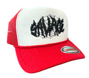 MUKA 'Savage' Trucker Hat (White/Red) T5468 - FRESH N FITTED