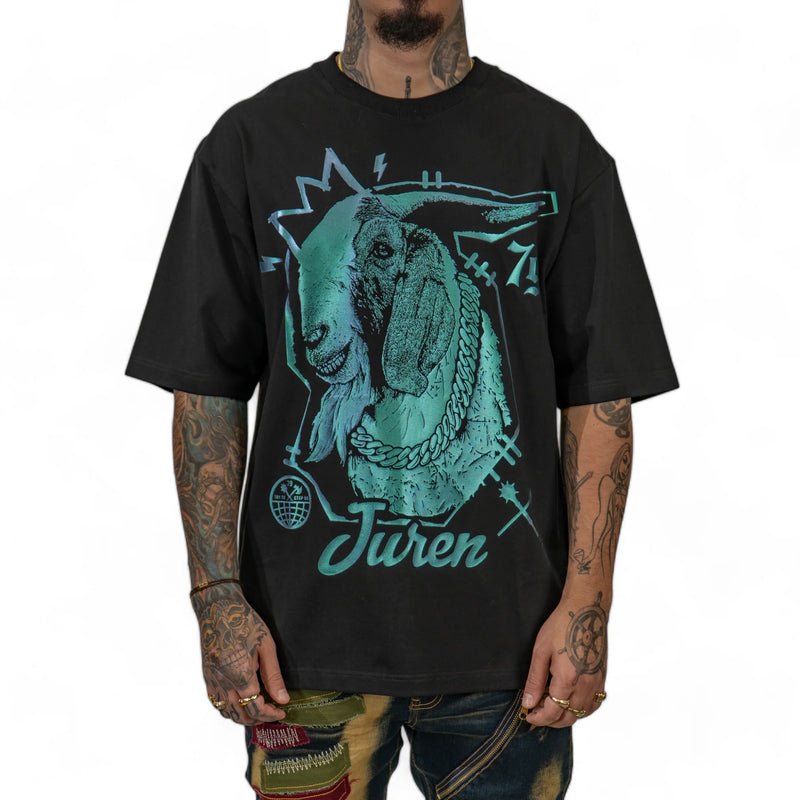 Juren 'The Goat' Holographic T-Shirt (Black) - FRESH N FITTED