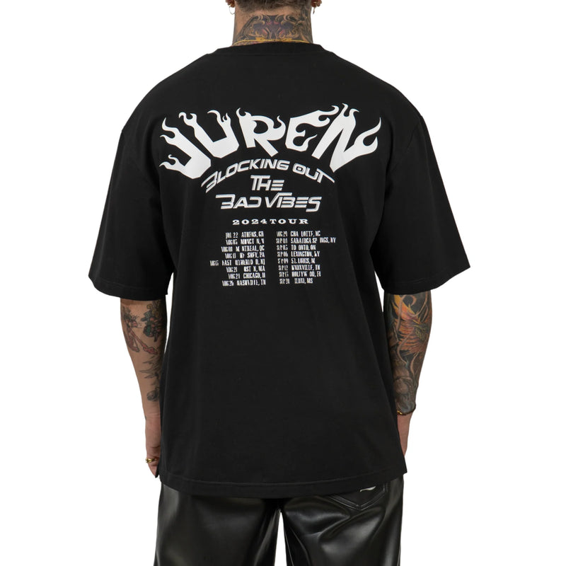 Juren 'Blocking Out The Bad Vibes' T-Shirt (Black) - FRESH N FITTED
