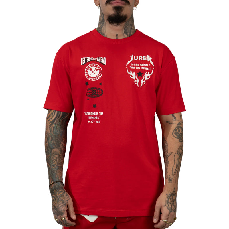 Juren 'Better Days Ahead' T-Shirt (Red) - FRESH N FITTED