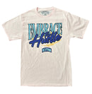 Pin shirt with embrace the hustle text. By Fresh N Fitted