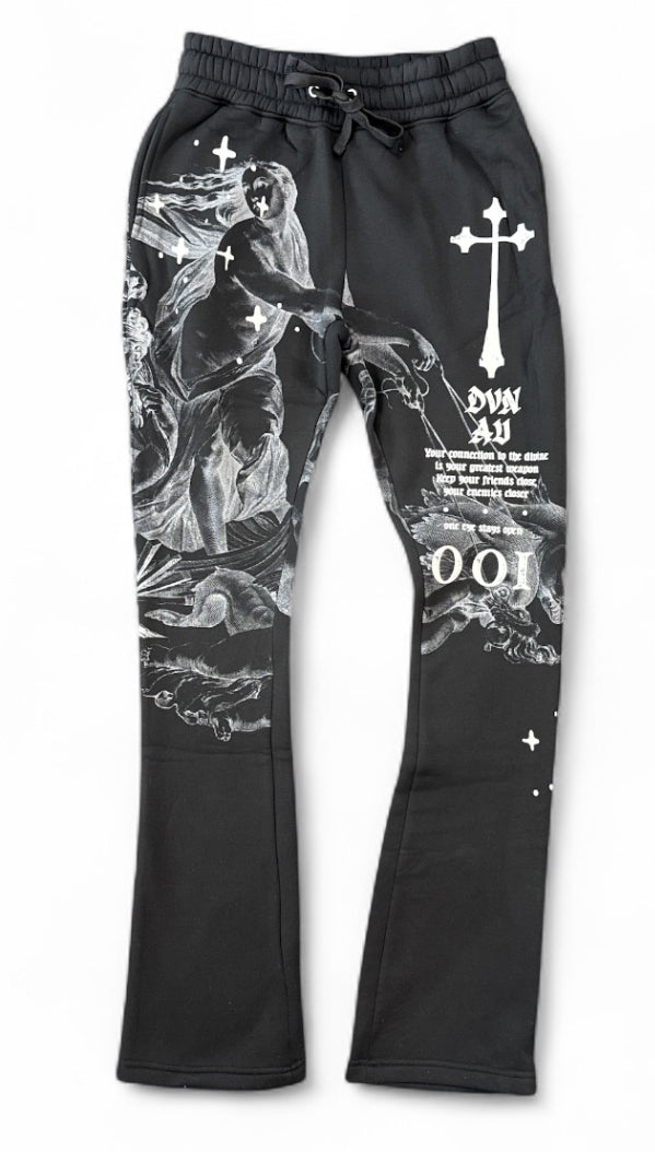 Highly Undrtd 'Divine Aura' Stacked Joggers (Black) UF5203