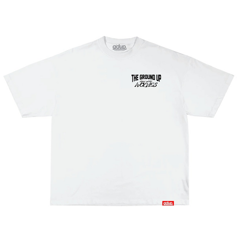 The Ground Up 'Run With Wolves' T-Shirt (White) - FRESH N FITTED