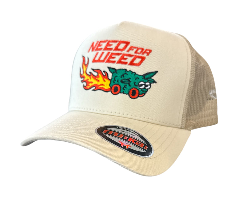 MUKA 'Need For Weed' Trucker Hat (Beige) TN5344 - FRESH N FITTED