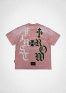 First Row Steel Angels T-shirt in silver pink with graphic design, casual fit, short sleeves, and soft fabric.