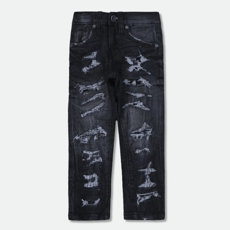 Evolution Kids 'Slim Ruthless' Distressed Denim (Washed Black) EV-330182 - FRESH N FITTED