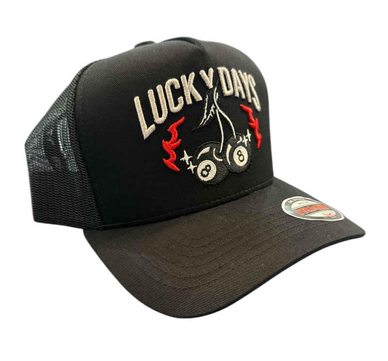 Muka 'Lucky Days' Trucker Hat (Black) T5450 - FRESH N FITTED