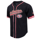 San Francisco 49ers 'Script Tail' Button Down Shirt (Black) - FRESH N FITTED