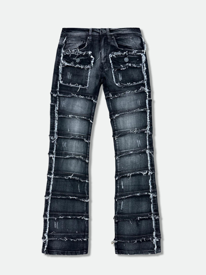 FWRD Cargo Stacked Denim (Washed Black) FW-33958 - FRESH N FITTED