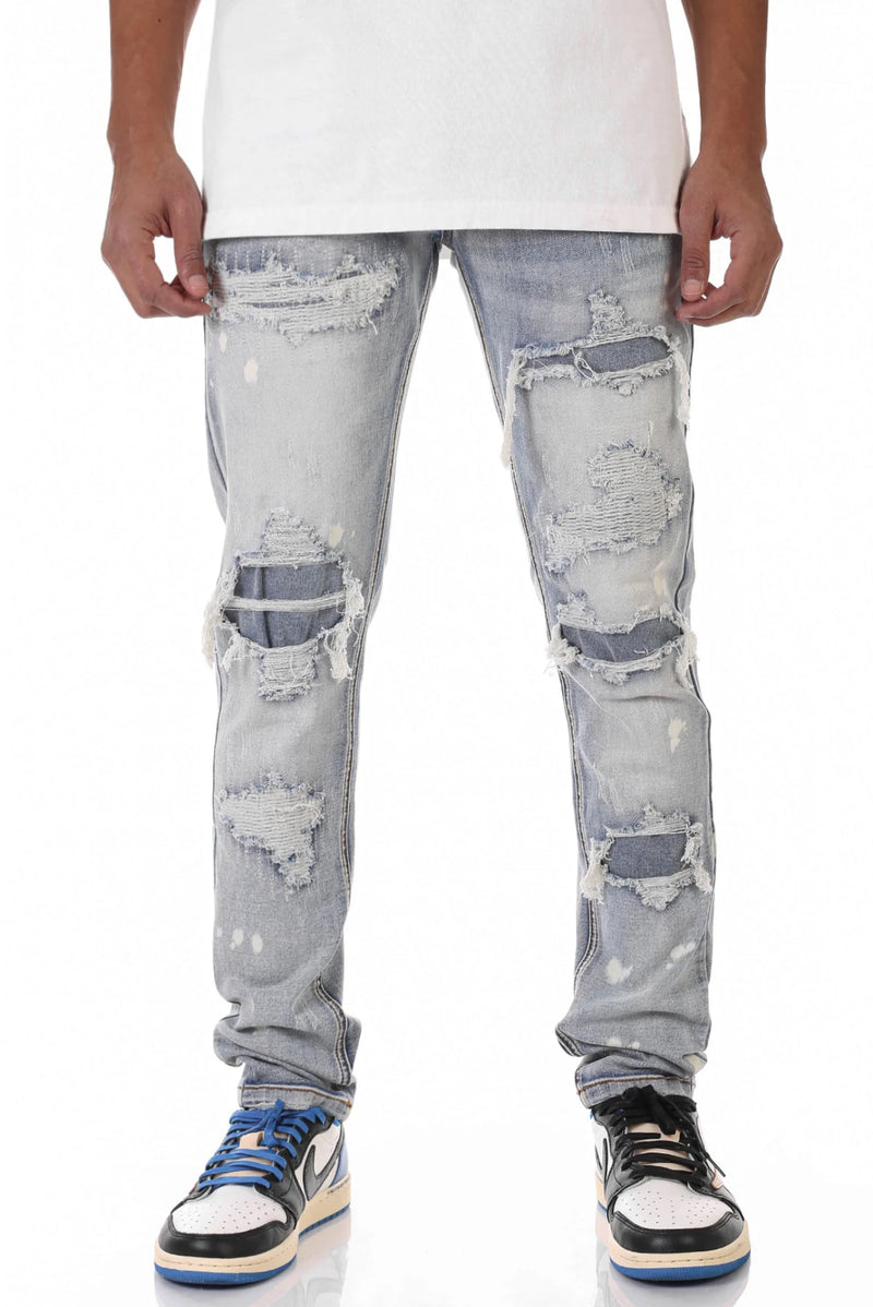 KDNK Rip and Repair Denim (M. Blue) KND4485 - FRESH N FITTED