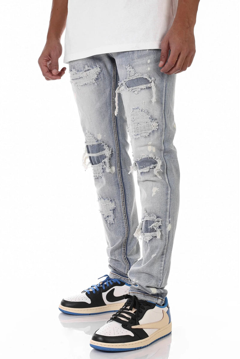 KDNK Rip and Repair Denim (M. Blue) KND4485 - FRESH N FITTED