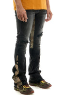 KDNK Camo Skinny Flare Denim KND4594 (Black) - FRESH N FITTED