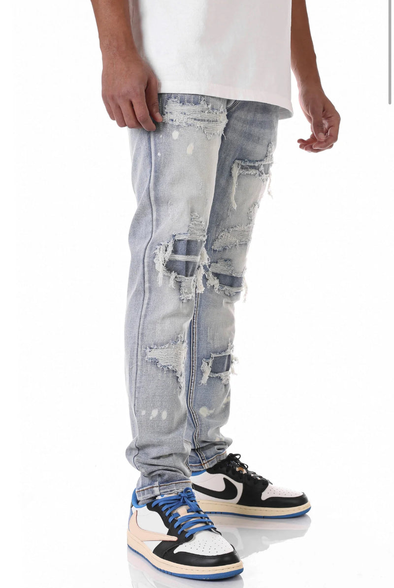 KDNK Rip and Repair Denim (M. Blue) KND4485 - FRESH N FITTED