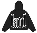 KML 'LOGO’ Cropped Hoodie (Black) - FRESH N FITTED