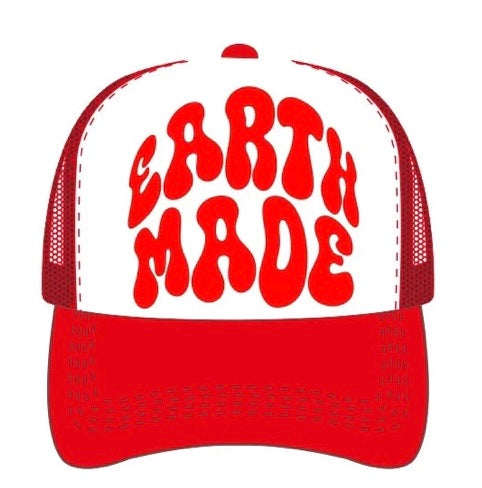 KML 'EARTH MADE 2.0' Trucker Hat (White/Red) - FRESH N FITTED