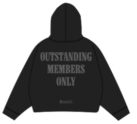 KML 'ZE' Cropped Hoodie (Black) - FRESH N FITTED