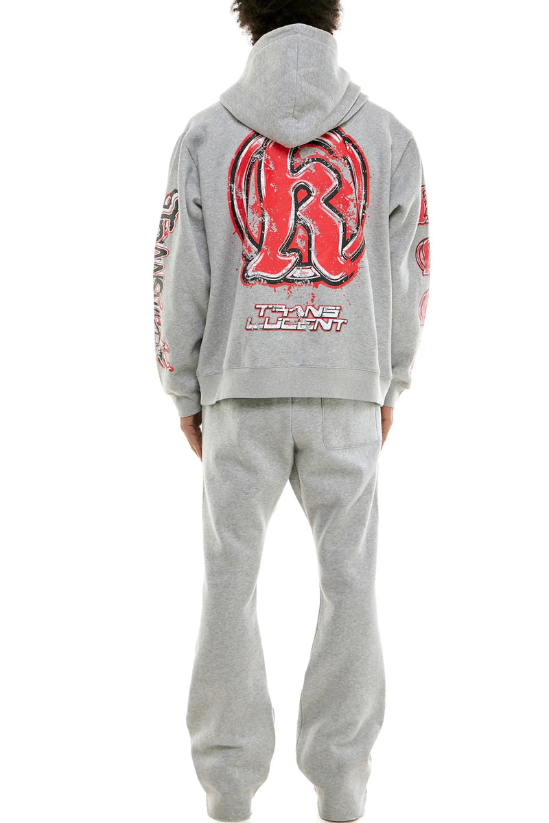 KDNK 'Translucent' Stacked Sweatpants (H.Grey) KNC025S - FRESH N FITTED