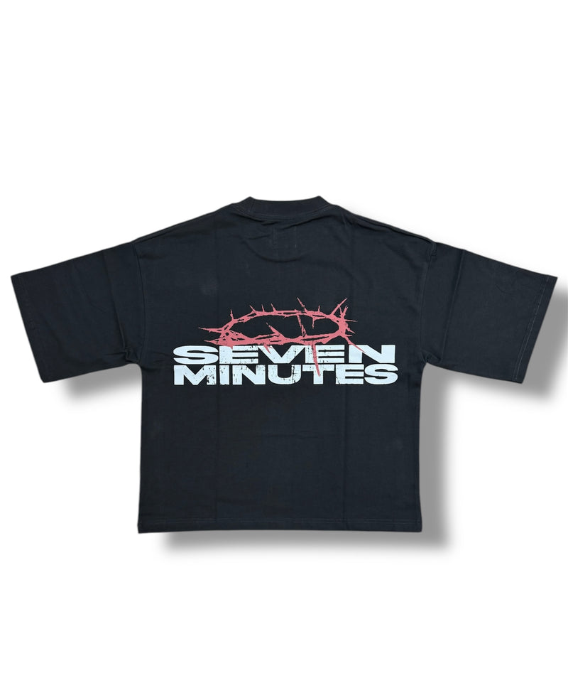7M ‘Crucifix' T-Shirt (Black Wash) - FRESH N FITTED