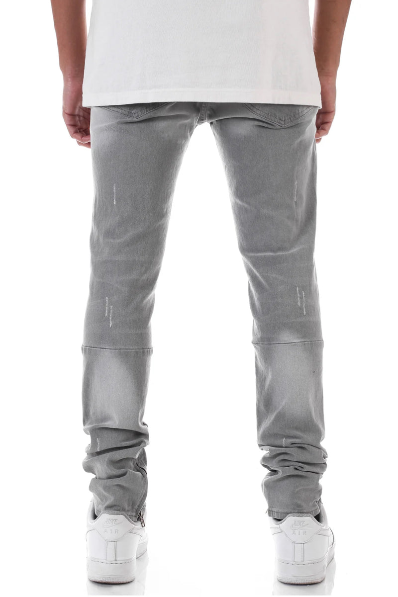 KDNK Distressed Ankle Zip Denim (Grey) KND4454 - FRESH N FITTED