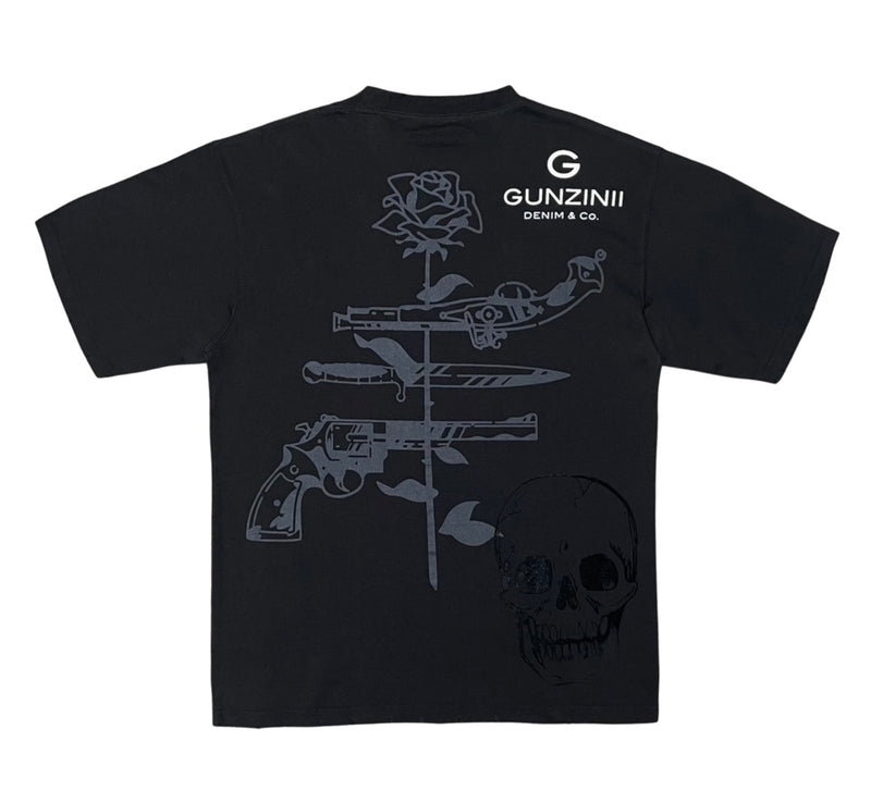 Gunzinii 'Rose & Weapons' T-Shirt - FRESH N FITTED