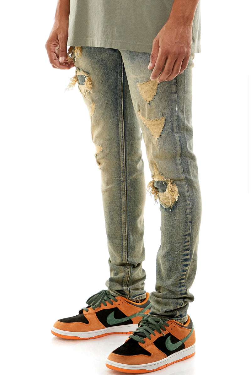 KDNK Rip and Repair Denim (Blue) KND4525 - FRESH N FITTED