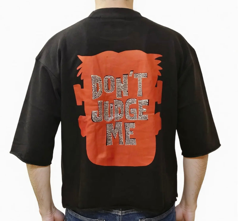 Focus 'Built Different' Cropped T-Shirt (Black) 80710S - FRESH N FITTED
