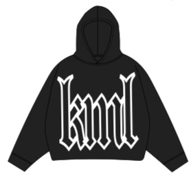 KML 'LOGO’ Cropped Hoodie (Black) - FRESH N FITTED