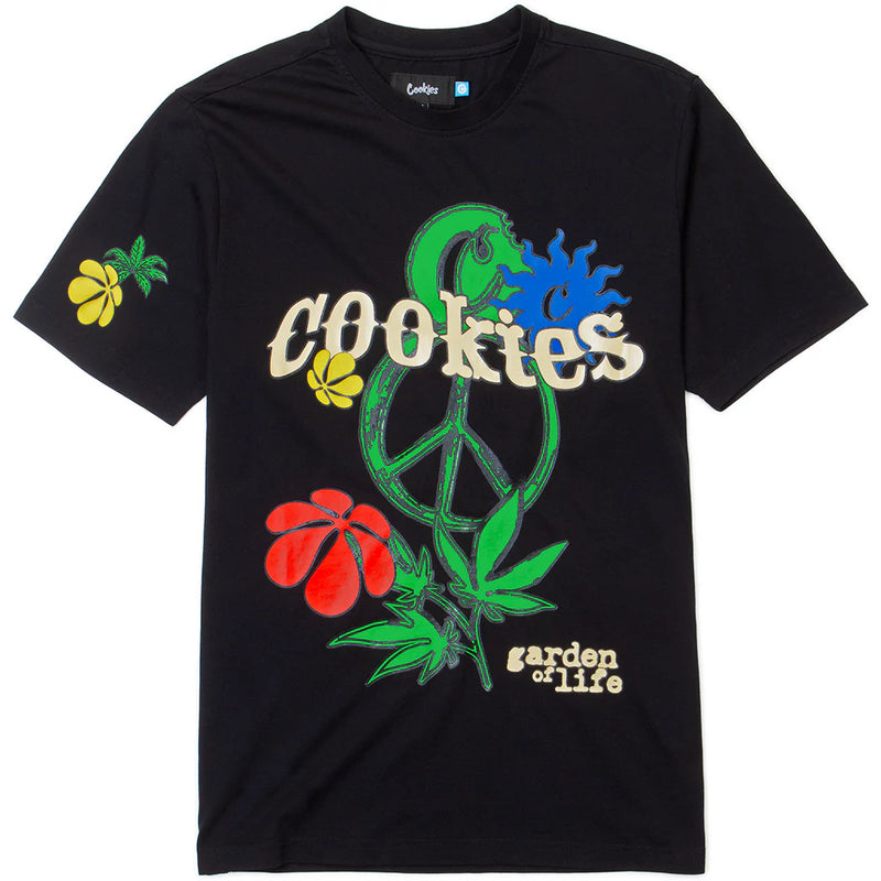Cookies 'Garden Of Life' Knit 2 With Puff Print T-Shirt (Black) CM243KST04 - FRESH N FITTED