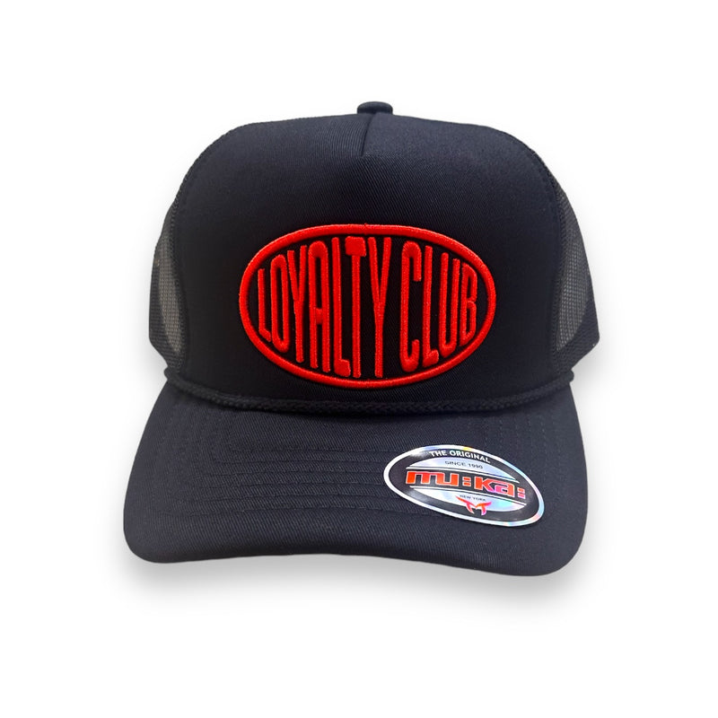 Muka 'Loyalty Club' Trucker Hat (Black/Red) MUM2241 - FRESH N FITTED