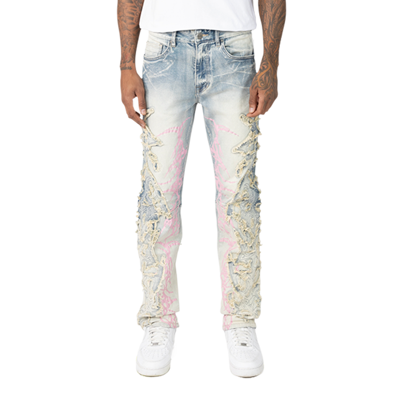 Smoke Rise 'Fray Patch' Denim (Ombre Blue) JP25126 - FRESH N FITTED