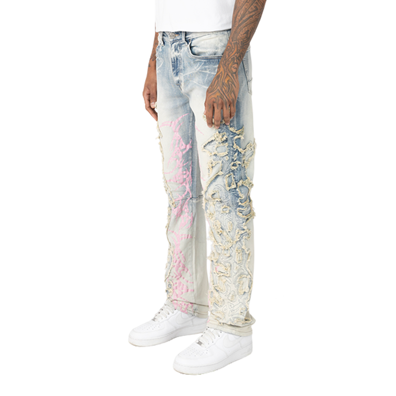 Smoke Rise 'Fray Patch' Denim (Ombre Blue) JP25126 - FRESH N FITTED