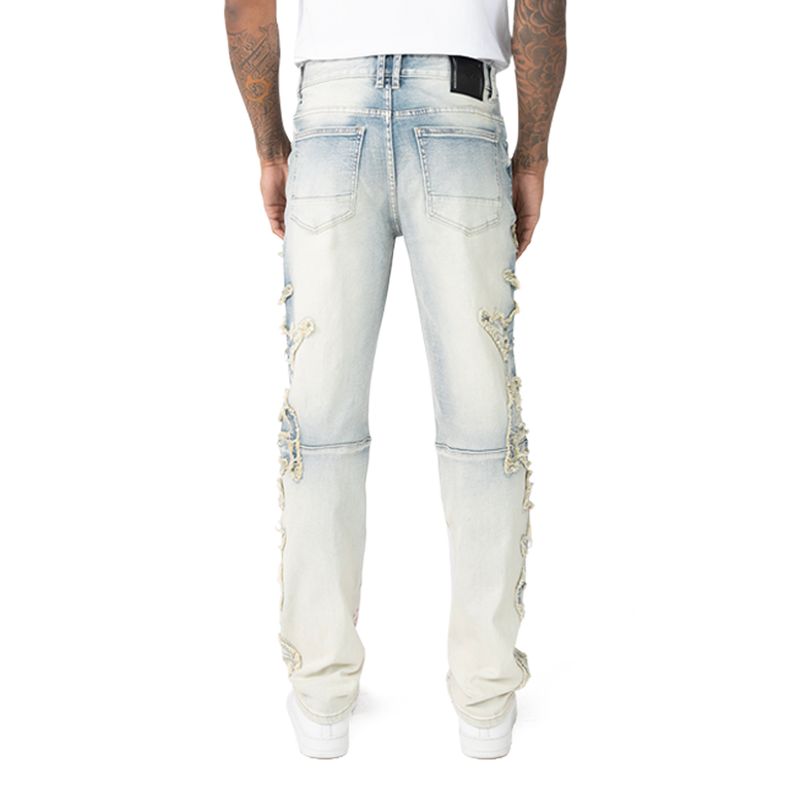 Smoke Rise 'Fray Patch' Denim (Ombre Blue) JP25126 - FRESH N FITTED