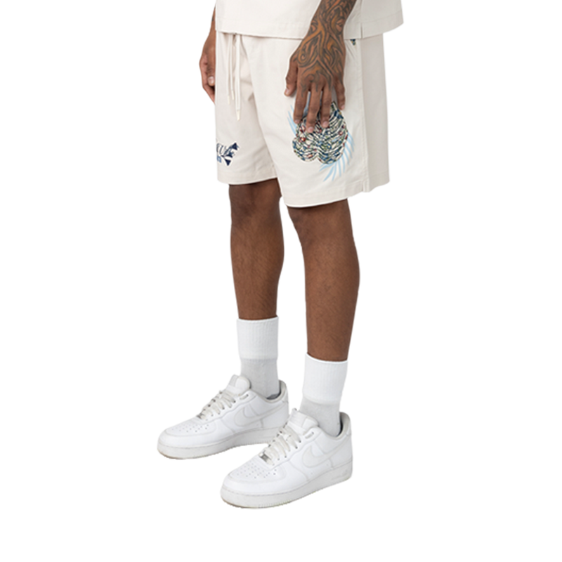 Smoke Rise 'Coeur Riviera' Twill Shorts (Chalk) WS25295 - FRESH N FITTED