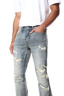 Smoke Rise 'Vintage Washed' Stacked Flare Denim (Topaz Blue) JP24702 - FRESH N FITTED