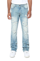 Smoke Rise 'Vintage Washed' Stacked Flare Denim (Adonis Blue) JP24702 - FRESH N FITTED