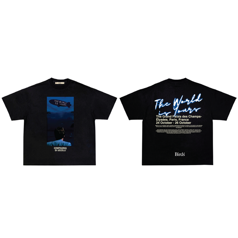 Birds 'The World Is Yours' Onyx Oversized Ultra-Premium Box S/S T-Shirt - FRESH N FITTED