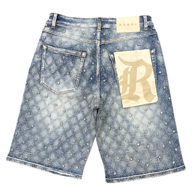 Rebel Denim 'Lux Diamond' Denim Shorts (Med Indigo) 651-930 - FRESH N FITTED
