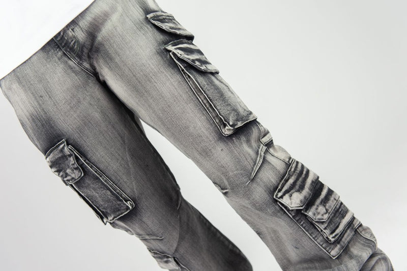 Rebel Minds 'Relaxed Cargo' Denim (Washed Grey) 642-642 - FRESH N FITTED